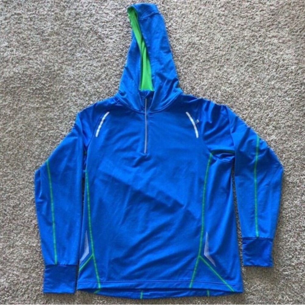 BMW Blue and Green Zip Up Sweater